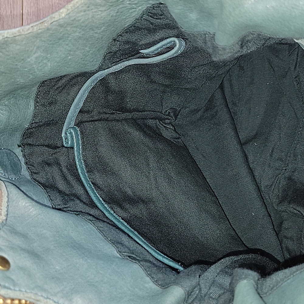 Fossil Teal Woven Hobo with Stud and Ring Accents - Picture 9 of 12